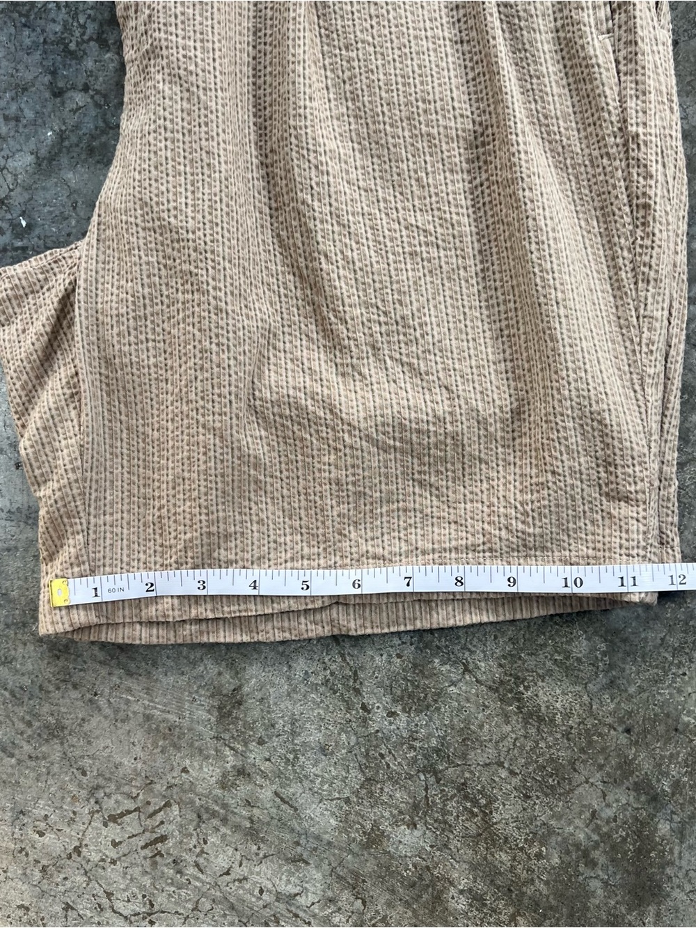 Vintage Nautica Rigger Seersucker Shorts Khaki Beige Pleated Mens 34 - Picture 11 of 12